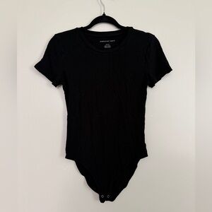 American Eagle Black Short Sleeve Bodysuit
